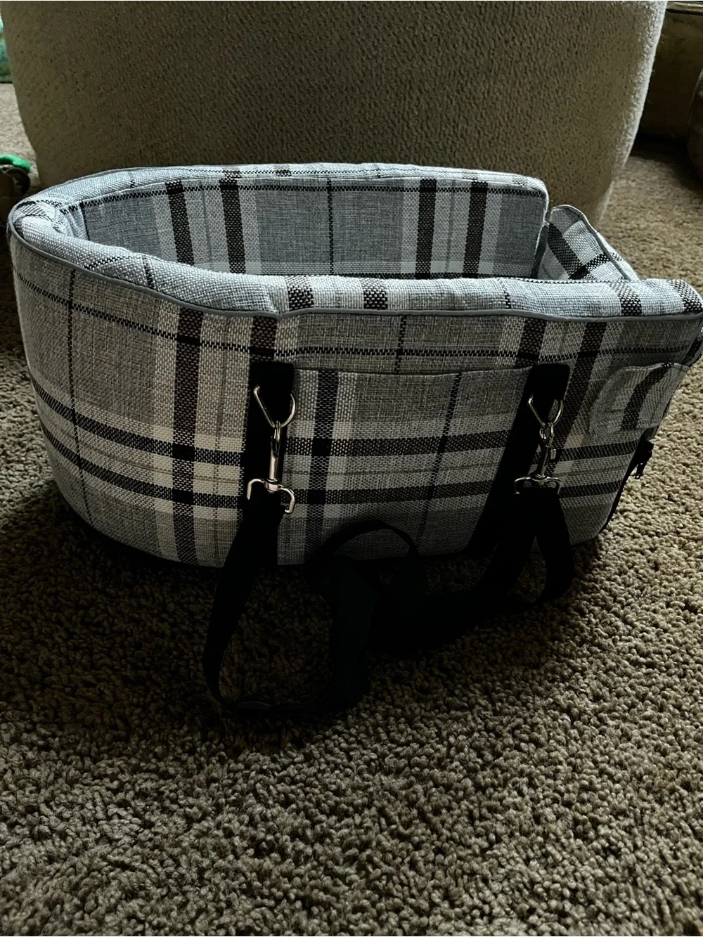 Portable center console seat and Carrier with soft washable cushion